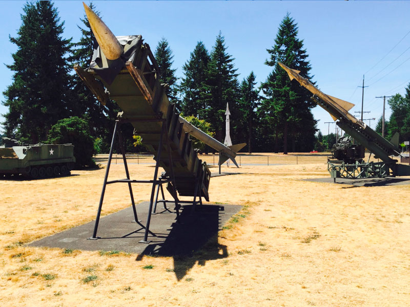 Patriot missie on display outside at the Lewis Army Museum